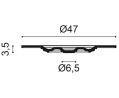 Dimension de la rosace de plafond R17 polyuréthane Orac