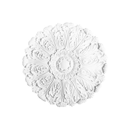 Rosace de plafond R27 polyuréthane ornée de motifs de feuilles