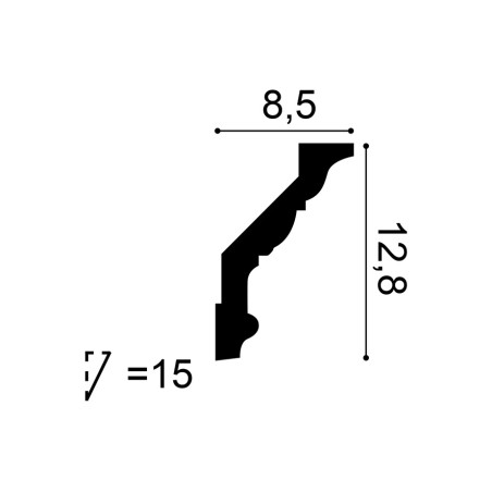 Schéma de la corniche plafond C302 Orac Decor – 200 cm
